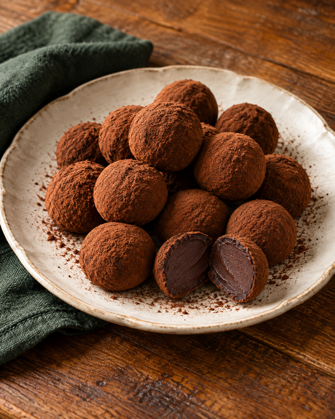 Midnight chocolate truffles